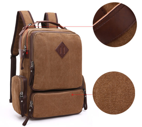 LAMI Vintage Canvas Large Capacity Men travel Backpack