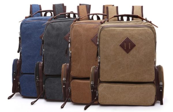 LAMI Vintage Canvas Large Capacity Men travel Backpack - Image 5