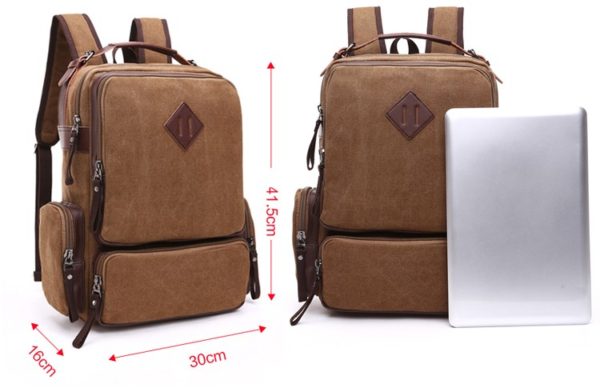 LAMI Vintage Canvas Large Capacity Men travel Backpack - Image 4