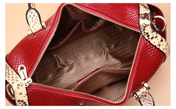 ZANY High Quality Fashion Snake Skin Ladies Leather Handbags - Image 9